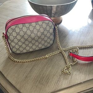 GUCCI purse bag Barbie pink crossbody bags GG leather